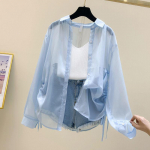 P&auml;ikesekaitse riided Naiste suvine &otilde;huke pikkade varrukatega s&auml;rk jakk Pearl Chiffon Cardigan Konditsioneeri s&auml;rk S