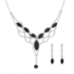 Naiste ehtekomplekt V-kujulise kivist geomeetrilise rombiga &otilde;&otilde;nsa k&otilde;rvakaelaga ehted roostevabast terasest luksuslik h&otilde;be