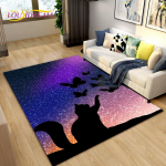 3D-koomiks armas gooti stiilis kassivaip, suur, vaipvaip elutoa diivani uksemattide kaunistamiseks, laste m&auml;ngimiseks m&otilde;eldud libisemiskindel p&otilde;randamatt 40cm x 60cm