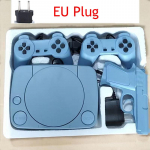 VAORLO kaabelm&auml;ngukontroller kahe m&auml;ngijaga pistikprogrammiga PS1 konsooli v&auml;limus 8-bitine m&auml;ngukonsool 8-bitine teler K&otilde;rglahutusega retro arkaadkingitus EU sinine