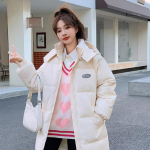 Naiste talvine polsterdatud jakk, 2023. aasta keskmise pikkusega jakk, uus Korea vaba siset&uuml;kk Harajuku puuvillase polsterdatud r&otilde;ivaste trendiga &uuml;ler&otilde;ivad XXL kollane