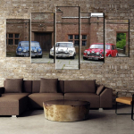 5 t&uuml;kki HD-prinditud miniauto prinditud pilt plakat maalimine l&otilde;uendiga seinakunsti pilt kodukaunistus elutoa l&otilde;uendimaal raamita 20x35cm*2 20x45cm*2 20x55cm*1