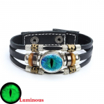 Helendavad draakonisilmad nahast k&auml;ev&otilde;ru Evil Eye &uuml;mmargune l&auml;bipaistev klaaskupliga n&ouml;&ouml;bid, k&auml;ev&otilde;rud, k&auml;ev&otilde;rud, meeste, naiste, ehete aksessuaar China