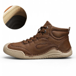 K&auml;sitsi &otilde;mmeldud nahast meeste saapad Ehtsast nahast vabaaja nahast kingad Meeste poolsaapad 38