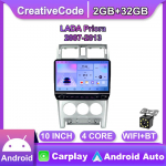 Android-autoraadio LADA Priora 2007&ndash;2013 jaoks koos nupunupuga 10-tolline multimeediumipleier, navigeerimis-GPS Carplay 2+32 GB must