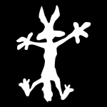 Die Cut Vinyl Decal Sly Coyote autokleebis Veekindlad autodekoratsioonid 11.5x15cm valge