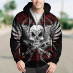 Skull T&otilde;mblukuga kapuuts Meestele Pusa t&otilde;mblukuga 3D Print S&uuml;gistalvine pikkade varrukatega Vintage jakk Mood Meeste Suured riided 2XL