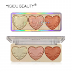 Misiou Beauty Peach Heart-kujuline Pearl Grilled Powder lauv&auml;rv Color Show White kolmem&otilde;&otilde;tmeline v&auml;rviline lauv&auml;rvide parandus k&otilde;rgl&auml;ikega p&otilde;sepuna ketas #01-highlight