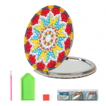 1 komplekt teemantmaalimise peegli lillemustriga DIY kaasaskantav minimeigipeegel kivikivist k&auml;sit&ouml;&ouml;kingitus naiste t&uuml;drukutele D