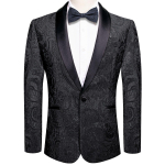 Meeste &uuml;likond, lilleline Paisley smoking, suletav krae, kaherealine bleiser pulmadeks 2XL