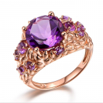 S&otilde;rmus naturaalsest lillast kristallist 18K Rose Gold 1tk 6