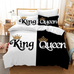 3D King- ja Queen-prinditud voodipesukomplekt Yst&auml;v&auml;np&auml;iv&auml; tekikate padjap&uuml;&uuml;ri komplekt kaheinimesevoodiga t&auml;issuuruses pehme tekikate paari voodikatted Baby 100x135cm