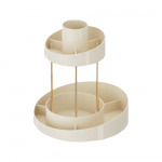 2 tasandit p&ouml;&ouml;rlev meigivahend Vannitoa t&ouml;&ouml;pinnal asuv riiul kosmeetikatoodete nahahoolduse jaoks, vanity valge