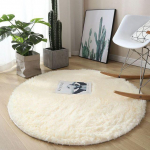 Palus &uuml;mmargune vaip kohev valge vaibad elutuppa Pehme kodukaunistus Magamistoa Lastetoa kujundus Salongi Paks vaip Diameter 60cm