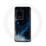 &Uuml;mbris Samsung Galaxy S20 Ultra Mitmev&auml;rvilised sinakashallid ja mustad suitsupilved mustal taustal