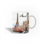Mug en C&eacute;ramique Bonjour Paris France Tour Eiffel Paysage