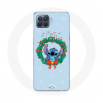 &Uuml;mbris Oppo A93 Stitch Snow jaoks Merry Christmas Blue