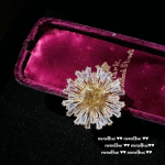 Teekuldne liblikas&otilde;lg Vintage kaetud 18K kuldse rukkilillega tsirkoonist pross