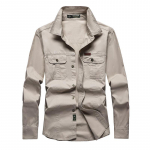 V&auml;ljas vabaaja puuvillane pestud s&auml;rk Tooling pikkade varrukatega s&auml;rk L