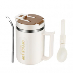 Roostevabast terasest kruusikumm koos k&auml;epidemega vaakum 500ml isoleeritud suur j&auml;&auml;kohvitass kaanega k&otilde;rred Korduvkasutatav veepudel kodu v&auml;likontori jaoks 500ML kohv