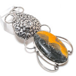 Natural Bumblebee Jasper Handmade 925 Sterling Silver Jewelry Pendant 2.84 s4r76