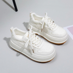 Naiste suvised vabaaja tursked platvormiga tossud libisemiskindlad kerged paeltega hingavad jalutusjalatsid Tennised tossud Naiste PU-nahast spordijalatsid 35 beež