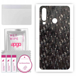 apgo Protective Skin Sticker for the back compatible with LG W30 Pro, Wrap Film, Foil, Vinyl - Pattern Carbon Black Pixel