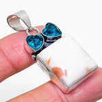 Natural Scolecite, Topaz Gemstone 925 Sterling Silver Gift Pendant 1.89 e8h21