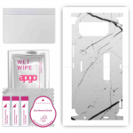 apgo Protective Skin Sticker for the back+sides compatible with Asus ROG Phone 6 Pro, Full Wrap Film, Foil, Vinyl - Pattern White Marble