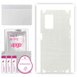 apgo Protective Skin Sticker for the back+sides compatible with Realme 9i, Full Wrap Film, Foil, Vinyl - Pattern White Fabric