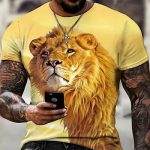 Meeste T-s&auml;rgi T-s&auml;rk Graafiline loom Lion Crew Kaelus R&otilde;ivad 3D Prindi V&auml;listingimustes Igap&auml;evane L&uuml;hikeste Varrukatega Print Vintage Moedisainer S