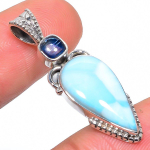 Natural Republic Larimar, K&uuml;aniit 925 Prooviga Sterling H&otilde;bedast Ripats 1.46 F5u15 white
