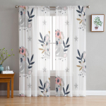 Armsad koala valge t&uuml;lli l&auml;bipaistvad aknakardinad elutuppa Magamistuba Moodsad &scaron;ifoon Voile organza kardinad dekoorkardinad 135W x 114H(cm)