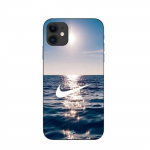 Maniacase &uuml;mbris Iphone 12 mini jaoks nike valge logo meri p&auml;ike must