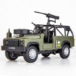 1/32 Land Rover Defender sulamist luureauto mudel survevalu metallist s&otilde;jalised maastikus&otilde;idukid, soomustatud auto mudel lastele m&auml;nguasja kingitus 1/32-Size:16*7*6cm roheline