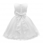 Lastele T&uuml;drukutele Lillekroonlehtedega Suur vibu t&uuml;llist varrukateta Pulmakleit pruutneitsi pidulik peokleit 1-2 Years valge