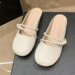 Naiste vabaaja suvemuulid, seljata p&uuml;ksid, ruudukujulised, suletud varbad, slaidid Mary Jane'i p&uuml;ksid, balletisandaalid, lamedad kingad naistele kleitkingad 35 aprikoosi