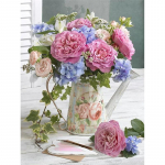 DIY Teemantmaali Lilled Ristpistes Komplekt Mosaiik Art Teemantmaal T&auml;isringi teemant Kodukaunistus Round 30x40cm