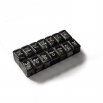 7 Days Weekly Pill Case 14Grids Medicine Tablte Dispenser Organizer Pill Box must valge v&auml;rv