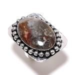 Agate Gemstone Handmade 925 Sterling Silver Gift Jewelry Ring Size 6 e4k72
