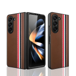 Klassikalised triibud s&uuml;sinikkiust tekstuuriga matt &uuml;mbris Samsung Galaxy Z Fold 5 4 &uuml;mbrisele Kokkupandav p&otilde;rutuskindel t&auml;ielik kaitsega k&otilde;va katte tarvik for Galaxy Z Fold 5 roheline