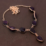 Kashmiri Ruby Natural Gemstone Handmade Copper Jewelry Necklace 18 e8u28