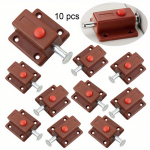 10 tk Klassikaline tahke ukse riivi riiv ukse akna kapp Liuglukuga kapp Kodumajapidamises kasutatavate turvanuppude vedru automaatse nupu riiviga m&ouml;&ouml;bli riistvara