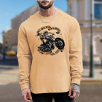 Lahedad mootorrattaprintidega meeste t-s&auml;rgid, pikkade varrukatega t-s&auml;rgid, &uuml;mara kaelusega vabaaja pullover, suures suuruses meeste riided XS valge