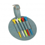 Golf Tee Bag Kunstnahast Golf Tee kott 5 s&auml;rgiga Golfi tarvikute kandekott Tees Korraldaja hoidja meestele helesinine v&auml;rv