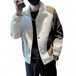 Meeste rev&auml;&auml;riga pikkade varrukatega jope Hip-hop stiilis tuulekindel disain v&auml;rviblokeeritud jakk 3D kirjamustriga 3XL valge