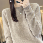 Naiste ka&scaron;miirist sviiter Qinghe ka&scaron;miir 30% ka&scaron;miir 70% vill s&uuml;gis-talvine ka&scaron;miir pullover pehme ja soe XL pruun