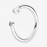 925 Sterling Silver Pan Ring Open Ring Decorated With Shining Love For Women Wedding Party Gift Fashion Jewelry 10