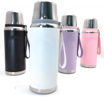 Isoleeritud vaakumtermos tassiga, 600 ml, roostevabast terasest termose veepudel kuumade ja k&uuml;lmade jookide jaoks, v&auml;lispordi reisikruus must