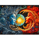 DIY 5D teemantmaalimise kunstikomplekt Kuu ja p&auml;ike k&auml;sit&ouml;&ouml;kingitus k&auml;sitsi valmistatud kodukaunistuste jaoks kivist ristpistes 2024 uus Full Round 20x30CM